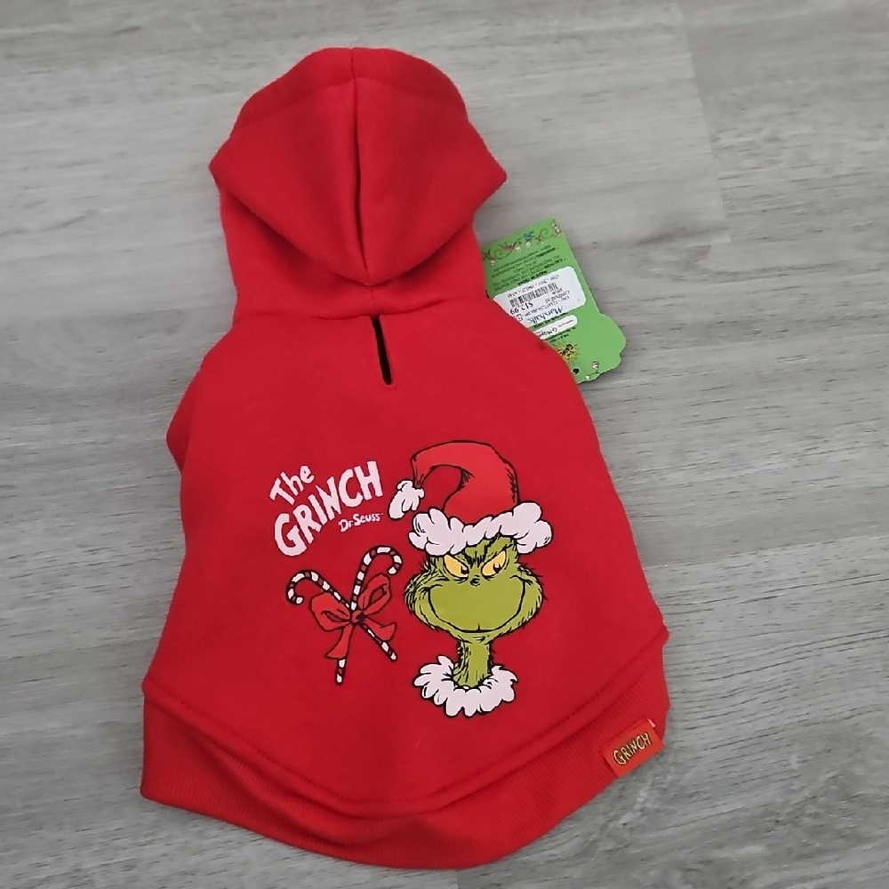 THE GRINCH HOLIDAY Red Pet Hoodie SWEAT SUIT FABRIC